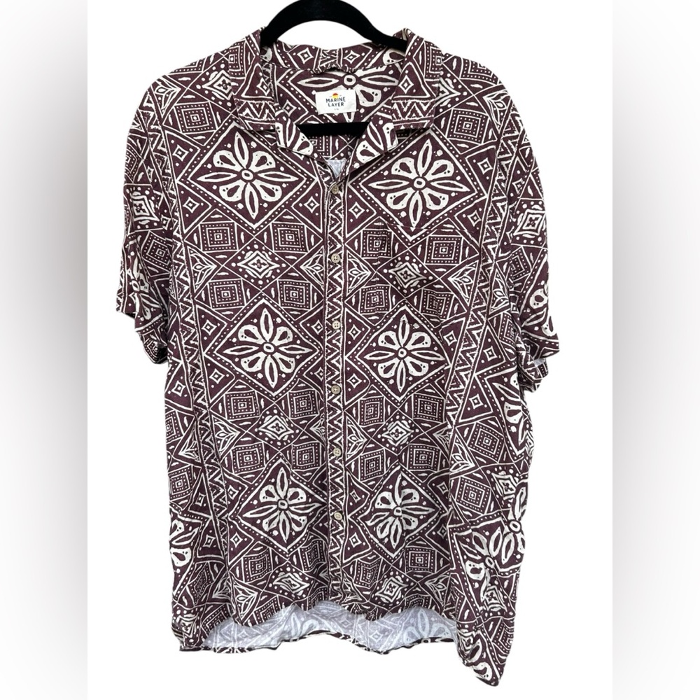 Marine Layer Men’s Archive Boho Resort Button-Up Patterned‎ Shirt
